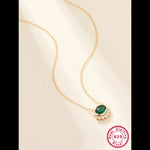 Load image into Gallery viewer, Green Oval Pendant Necklace