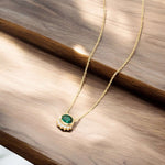 Load image into Gallery viewer, Green Oval Pendant Necklace