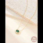 Load image into Gallery viewer, Green Oval Pendant Necklace