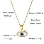 Load image into Gallery viewer, Evil's Eye Zircon Pendant Necklace