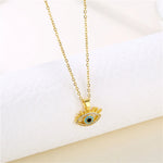 Load image into Gallery viewer, Evil's Eye Zircon Pendant Necklace