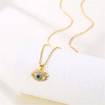 Load image into Gallery viewer, Evil's Eye Zircon Pendant Necklace