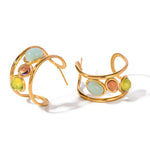 Load image into Gallery viewer, Rainbow Gem Hoops