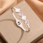 Load image into Gallery viewer, Blush Clover Bangle
