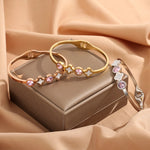Load image into Gallery viewer, Blush Clover Bangle