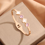 Load image into Gallery viewer, Blush Clover Bangle