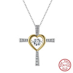 Load image into Gallery viewer, Heart Cross Necklace