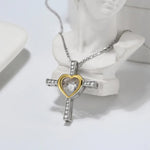 Load image into Gallery viewer, Heart Cross Necklace