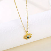 Evil's Eye Zircon Pendant Necklace